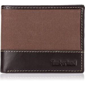 🆕Men's Brown Canvas Passcase Wallet, Man-Made Material, Slim Design, Stylish
